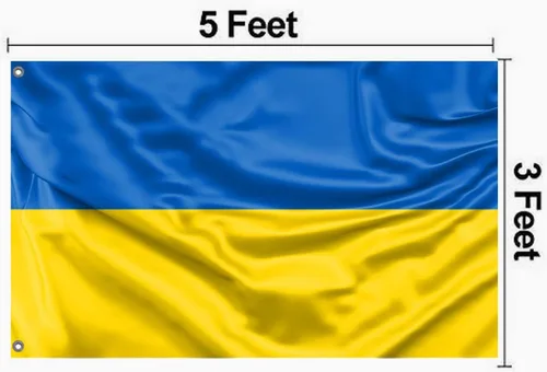 Miniatura 6 de MBBEST Bandera de Ucrania de 3 x 5 pies, tela de poliéster de doble costura con 2 ojales de latón, banderas de bandera ucraniana para decoración