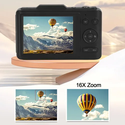 Miniatura 2 de Cámara digital 4K, cámaras de pantalla IPS HD de 48 MP de 2.8 pulgadas para fotografía, enfoque automático y antivibraciones, cámara compacta