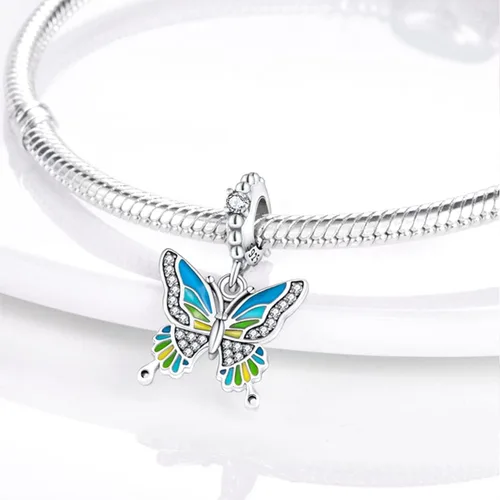 Miniatura 95 de MULA - Dijes de plata de ley 925 para pulseras y collares, colgantes de letras para la familia, cuentas de viaje en avión, dijes de árbol