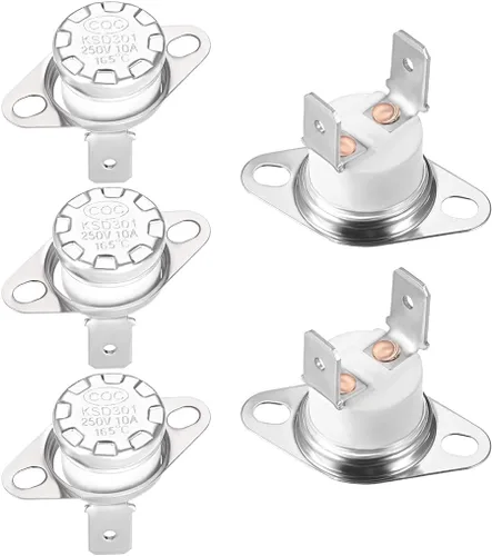 Miniatura 20 de uxcell KSD301 Termostato 266.0 °F/266°F 10A Normalmente Cerrado N.C Ajuste Snap Disc Interruptor de temperatura para microondas, horno, cafetera 2