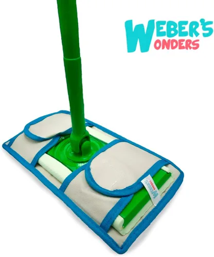 Miniatura 7 de Paquete de 4 almohadillas de microfibra Weber's Wonders para trapeador, lavables, reutilizables, duraderas, compatibles con cabezales Swiffer