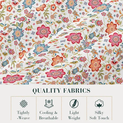 Miniatura 2 de YIYEA Sábanas Twin – Estampado floral – Sábanas de microfibra cepillada de lujo – Juego de sábanas Twin ligeras, transpirables y refrescantes – 04#