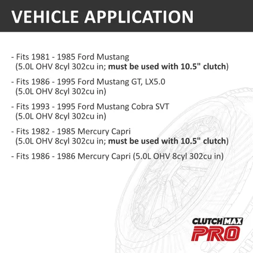 Miniatura 2 de PRO OEM Premium - Volante de embrague compatible con Ford Mustang 1981-1985 1986-1995 Mustang GT 1993-1995 Mustang Cobra SVT 1982-1986 Mercury Capri