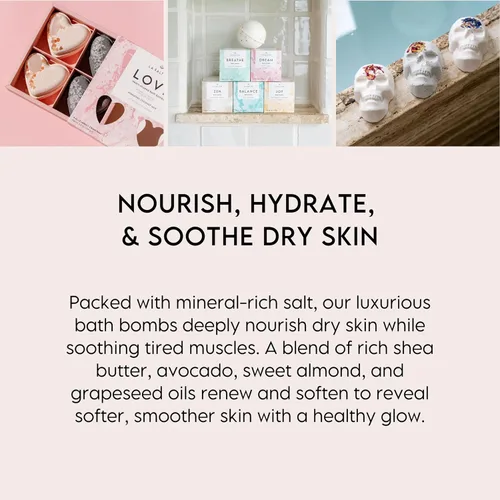 Miniatura 5 de LA SALT CO Dream - Bomba de baño, 8 onzas, grande, hecha a mano con ingredientes naturales, sal del Himalaya rica en minerales, libre de crueldad