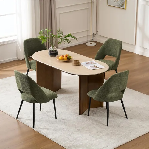 Miniatura 9 de Rowill Juego de 2 sillas de comedor tapizadas de mediados de siglo, modernas sillas de comedor, sillas de cocina, sillas decorativas con patas