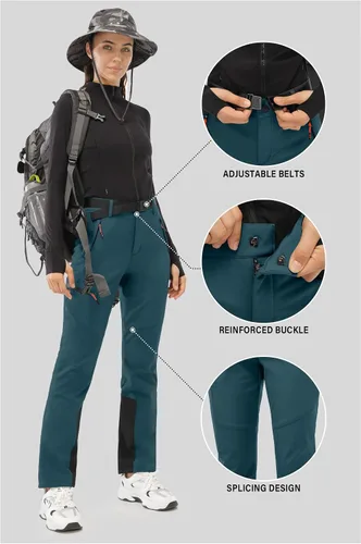 Miniatura 6 de PERSIT Women's Snow Ski Waterproof Windproof Fleece Lined Cargo Hiking Pants