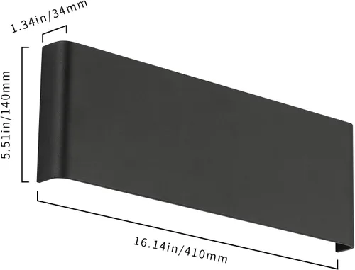 Miniatura 3 de JOOSENHAUSE Lámparas de pared LED negras de 16" para dormitorio, interior, pasillo, modernas, mini luces de tocador de baño 14W 4000K, lámpara