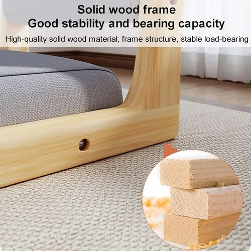 Miniatura 3 de SAZDFY Silla plegable de tatami con soporte de espalda, silla de meditación, silla portátil japonesa sin piernas, sofá perezoso de madera, ventana