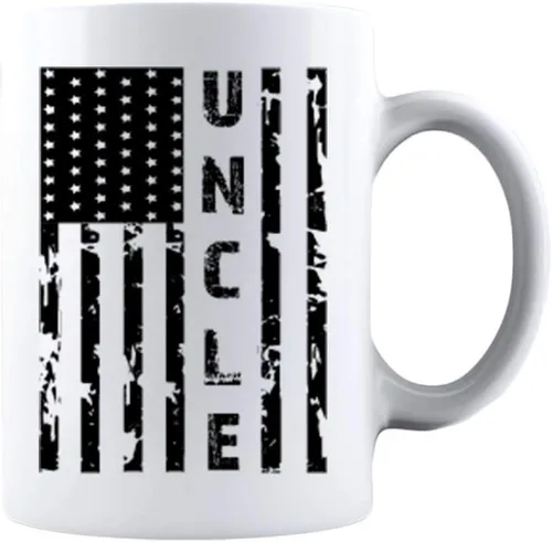 Miniatura 11 de Kropsis Taza de café de cerámica con diseño de bandera americana para familiares y amigos, color blanco