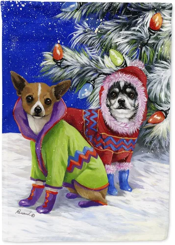 Miniatura 371 de Caroline's Treasures PPP3097CHF - Pijama de Navidad con diseño de bulldog francés para colgar en la pared, poliéster, tamaño de casa, multicolor