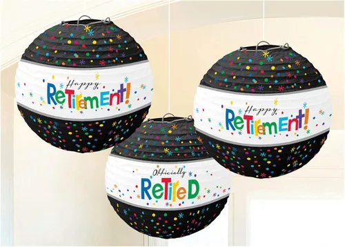 Linternas de papel impresas oficialmente jubiladas, 9.5 pulgadas (paquete de 3), colores vibrantes y material duradero, decoraciones perfectas para