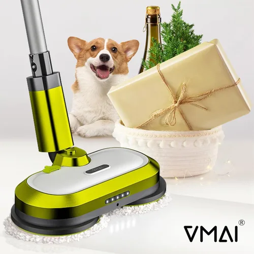 Miniatura 9 de VMAI Trapeador eléctrico inalámbrico, trapeador eléctrico giratorio con faro LED y rociador de agua, hasta 60 minutos, potente limpiador de suelos