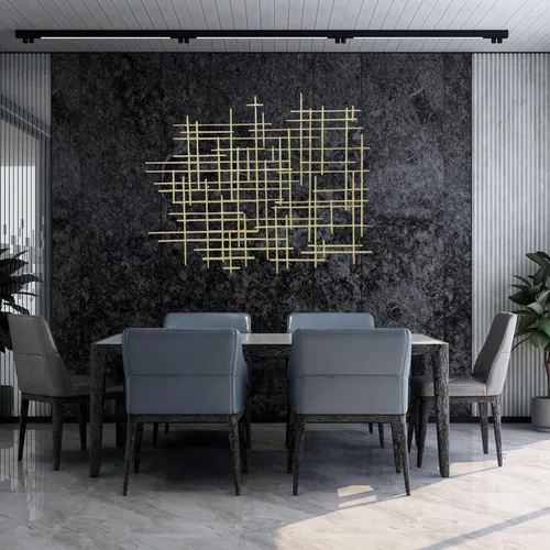 Miniatura 2 de Bellaa Arte de pared de metal con cruz, geométrico, abstracto, moderno, contemporáneo, 3D, para colgar, hierro forjado, escultura minimalista