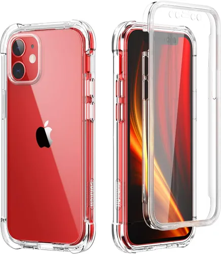 Miniatura 11 de SURITCH Funda transparente para iPhone 12/iPhone 12 Pro de 6.1 pulgadas, [protector de pantalla integrado] cubierta protectora de cuerpo completo a