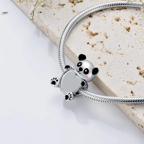 Miniatura 4 de LONAGO Abalorio de fotos personalizado para pulsera de plata de ley personalizable para regalo para mujeres y niñas, Plata esterlina, Circonita
