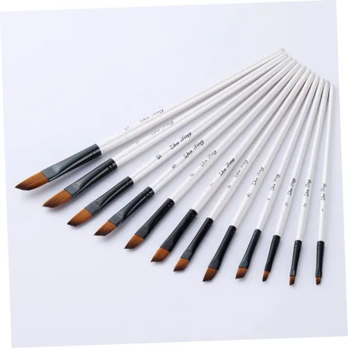 Miniatura 9 de Amosfun Juego de pinceles de pintura de nailon de madera, juego de agua para pintura al óleo, pinceles de pintura, suministros de dibujo de arte