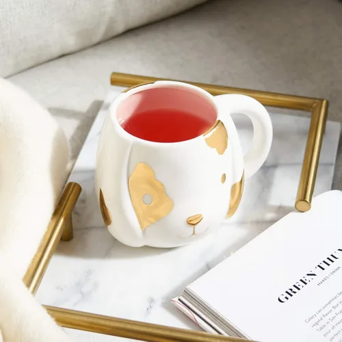 Miniatura 5 de Taza Pinky Up Penny con cachorro, taza de café bonita para los amantes de los perros, con 16 oz de capacidad, y accesorio para té, de cerámica