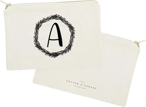 Miniatura 2 de The Cotton & Canvas Co. Bolsa de cosméticos personalizada con monograma y bolsa de maquillaje de viaje, A