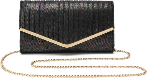 FZOWVIR Bolso de noche para mujer, bolso de boda brillante para fiesta, baile de graduación, bolsas cruzadas formales con purpurina, Negro -