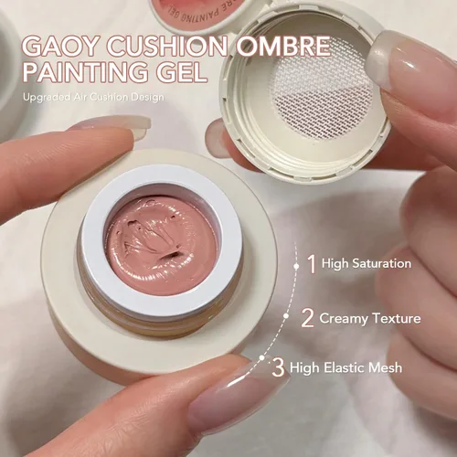 Miniatura 2 de GAOY Kit de Gel de Pintura Ombré con Cojín, 6 Colores de Gel de Palmaditas Degradado con Esponjas y Herramienta de Agarre, para Uñas Ombré Mezcla