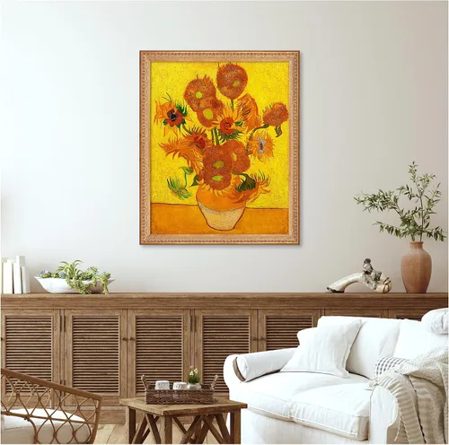 Miniatura 776 de A&T ARTWORK Campo de trigo con cipreses de Van Gogh Las reproducciones de arte clásico mundial, impresiones en lienzo giclée para decoración
