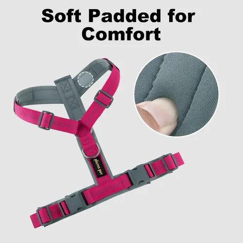 Miniatura 3 de Arnés para perro Plutus Pet sin tirón, arnés ajustable de nylon con acolchado suave, arnés para perro reflectante y resistente para perros pequeños