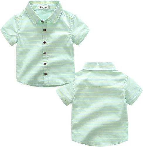 Miniatura 4 de Kimocat Conjunto de ropa casual para caballero para niños, camisa corta y pantalón