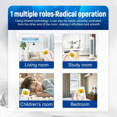 Miniatura 5 de Nuevo control remoto retroiluminación para Midea MRCOOL FRIMEC Klimaire aire acondicionado RG57B1/BGE RG57B2/BGE RG57B/BGE RG57/BGE RG57A/BGE