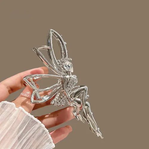Miniatura 6 de Accesorios para el cabello plateado con diamantes de imitación de hada: horquillas de cristal de elfo, clips de metal y pasadores para niñas