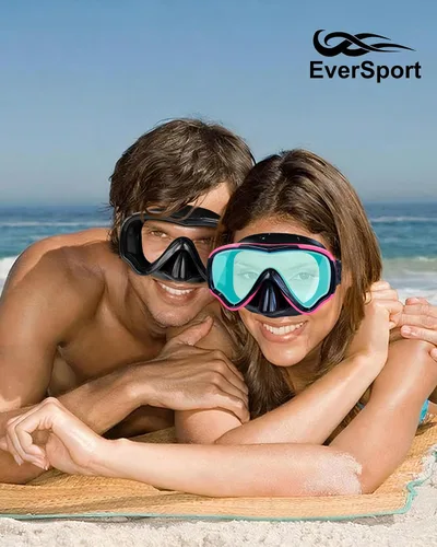 Miniatura 6 de EverSport Gafas de natación para adultos con cubierta para la nariz, máscara de buceo transparente antivaho amplia visión sin borrosidad para Negro