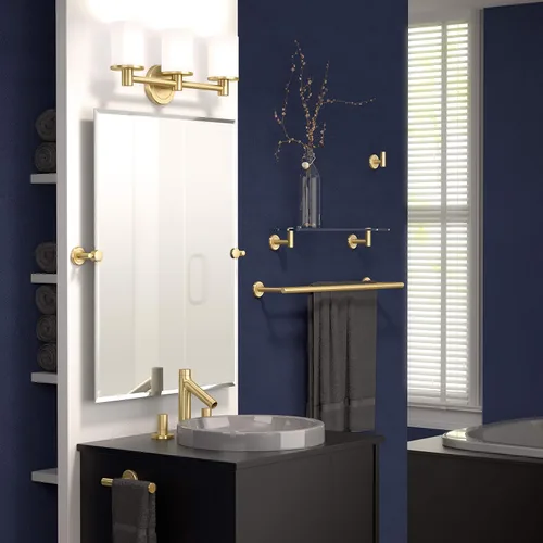 Miniatura 5 de Gatco 4235 Latitude II, gancho para bata, latón cepillado/montaje en pared de 2.25 pulgadas de ancho, gancho para toallas Cobrizo cepillado