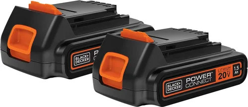 BLACK+DECKER Batería de iones de litio de 20 V MAX POWERCONNECT de 1.5 Ah, paquete de 2, paquetes de baterías de herramientas inalámbricas, el