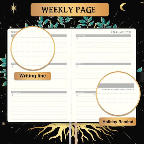 Miniatura 3 de Agenda 2026 – Agenda 2026 semanal y mensual de enero a diciembre de 2026, agenda con papel grueso, calcomanías de calendario, 5.5 x 8.4 pulgadas