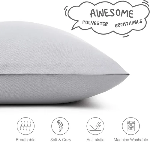 Miniatura 3 de EXQ Home - Fundas para almohada de niños pequeños 13x18, juego de 2 fundas de almohada de viaje, funda pequeña para almohada de bebé de 12x16, Gris
