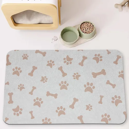 YCT Tapete de comida para gatos – Tapetes de alimentación para perros – Alfombras absorbentes antideslizantes para gatos, 16.9 x 24 pulgadas, color