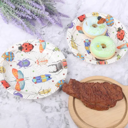 Miniatura 4 de Juego de platos y servilletas desechables para fiestas temáticas, sirve hasta 16 invitados, platos de postre y servilletas para cumpleaños