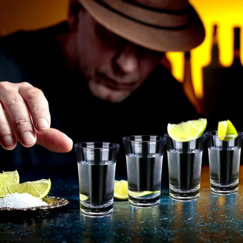 Miniatura 6 de Zubebe Juego de 150 vasos de chupito de acrílico de 1.2 onzas con base pesada, vasos pequeños redondos de plástico transparente, a granel