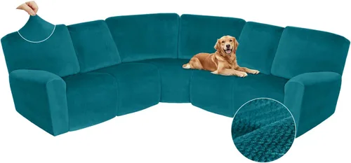 Miniatura 540 de Arfntevss Fundas de sofá seccional reclinable de terciopelo, Funda de sofá seccional de esquina para sofá reclinable, Funda elástica suave
