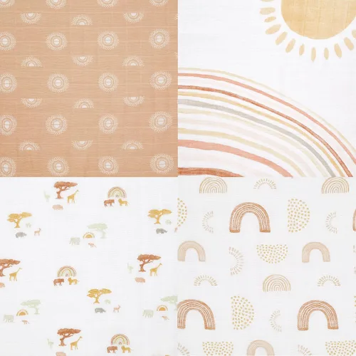 Miniatura 4 de aden + anais Babero Burpy, 100% muselina de algodón, suave absorbente, 4 capas, paño para eructos multiusos y babero, 22.5 x 11 pulgadas, paquete