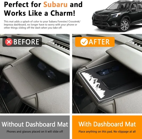 Miniatura 4 de Tapetes para Tablero para Accesorios de Subaru Crosstrek 2023-2018, Forester 2019-2024, Impreza 2018-2023, Tapete para Tablero Interior Blanco