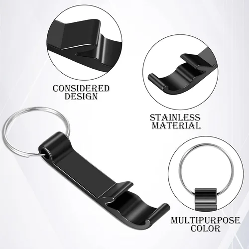 Miniatura 2 de Cunhill 100 llaveros de aluminio para abrebotellas, bolsillo para cerveza, barra pequeña, garra, llavero, anillo, abrebotellas de alta resistencia