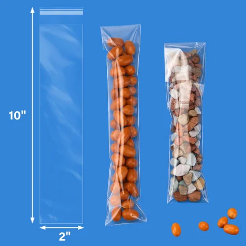 Miniatura 2 de 2x10 Pulgadas 240 Piezas Bolsas Transparentes para Palitos de Pretzel, Bolsas de Celofán Autoadhesivas y Resellables para Empaquetar Palitos