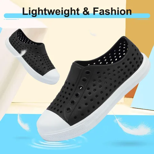 Miniatura 5 de QLZ Zapatos de agua para niños y niñas, sandalias de jardín, zapatos de goma, zapatos de playa, antideslizantes, ligeros, transpirables, de secado
