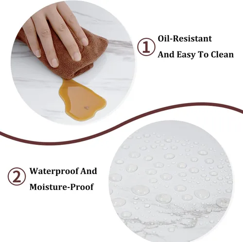 Miniatura 5 de HUAHUA Adhesivos de pared para cocina, impermeables, a prueba de aceite, azulejos y muebles, adhesivos de pared autoadhesivos, fáciles de limpiar