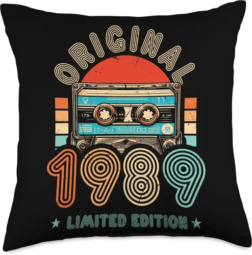 Miniatura 4 de Retro Limited Edition 1989 Cassette Tape 35th Birthday Throw Pillow