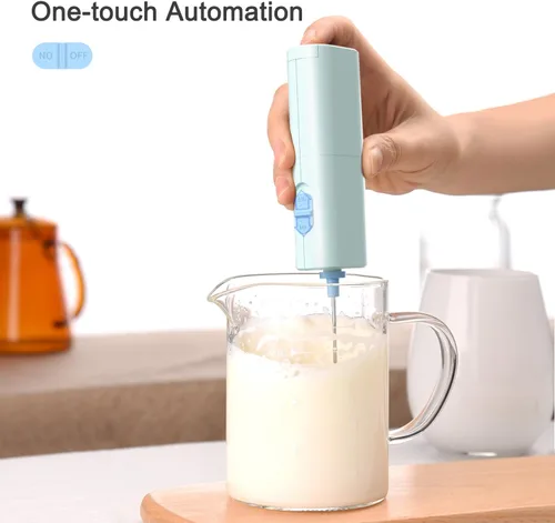 Miniatura 2 de Espumador de café portátil de ELMWAY, batidor eléctrico a batería, mini espumador de leche con mango para café, café con leche, matcha y proteína