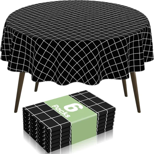Miniatura 11 de misaya 6 Pack Rectangle Waterproof Fabric Table Cloth, Plaid Stain Resistant Polyester Tablecloth, Washable Cloth Table Cover for Dining Room