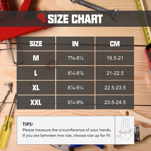 Miniatura 7 de HANDLANDY Guantes de trabajo para hombre y mujer, guantes de trabajo de mecánicos de uso general con pantalla táctil, guantes de trabajo flexibles
