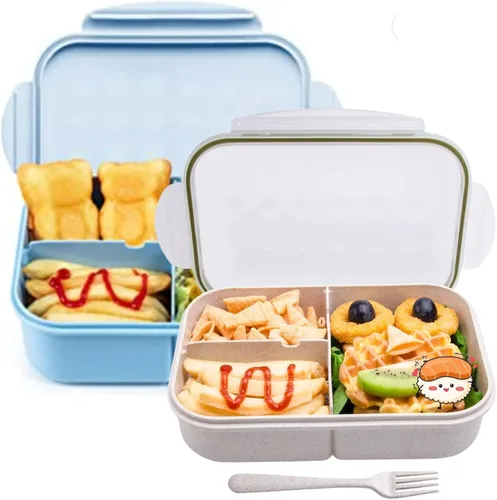MISS BIG Caja bento, caja Bento para niños y adultos, lonchera ideal a prueba de fugas para niños, lonchera para niños, sin BPA y sin tintes