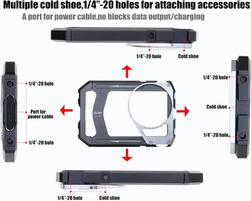 Miniatura 5 de Fotga Estabilizador universal para teléfono inteligente y fotos y video, asas + adaptador de filtro de rosca de 2.638 in para iPhone 17, 16, 15, 14